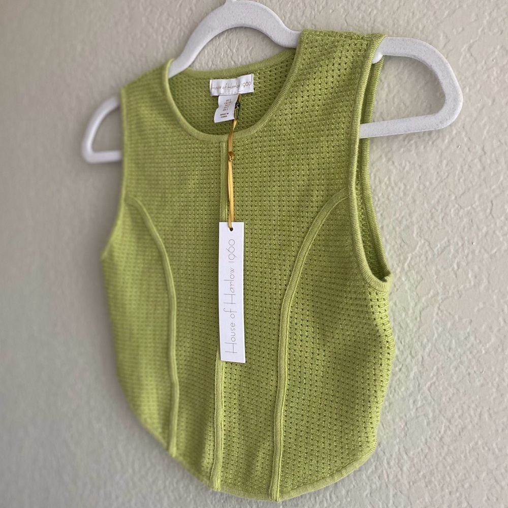 HOUSE OF HARLOW 1960 Green Knit Crop Top - Size S - Picture 2 of 10